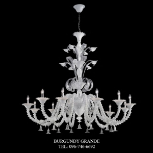 1453/12, Luxury Classic Blown Glass Chandelier from Italy